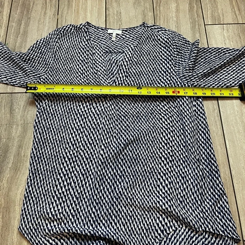 Joie Black White Silk Geometric Print Blouse Size XS